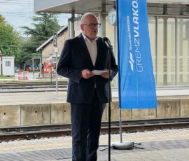 Miha Butara na obletnici Istrske proge v Divači